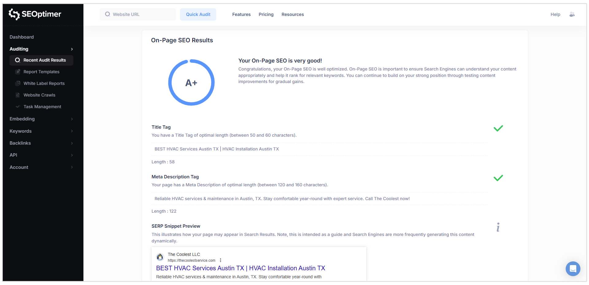 On page SEO audit
